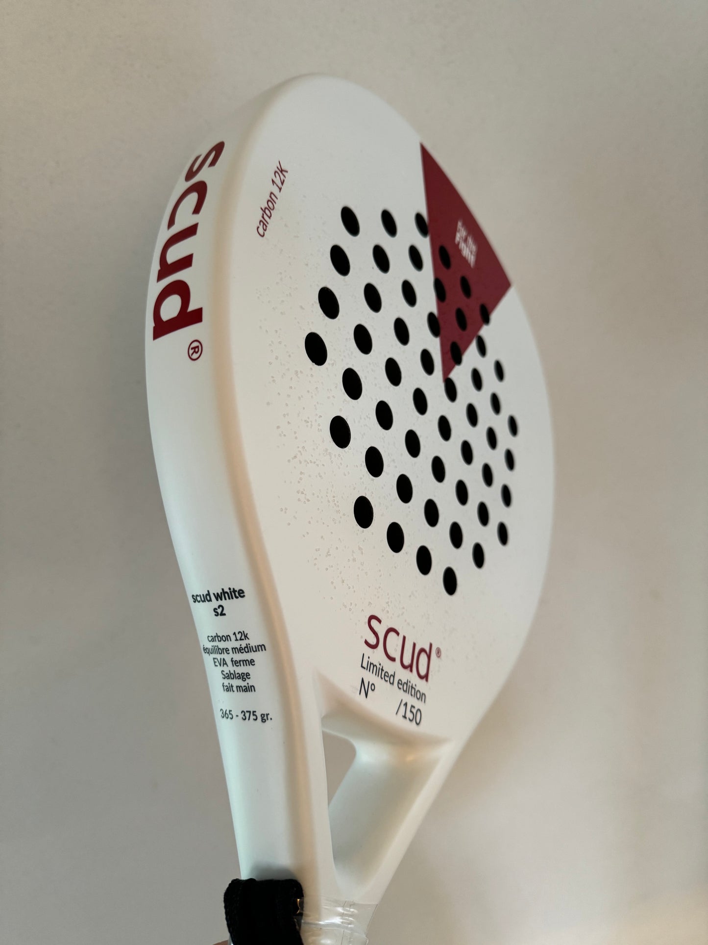 The scud® Padel Racket - Limited Edition - White - Carbon 12k